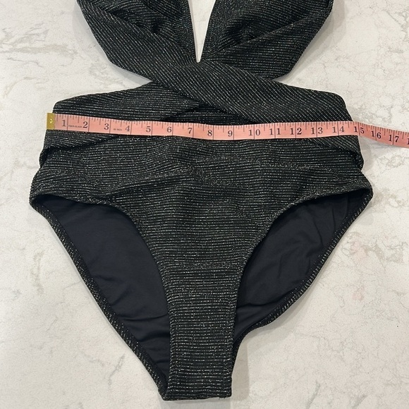 Cupshe Black Moonlit Plunging Monokini Swimsuit Large - Picture 12 of 16